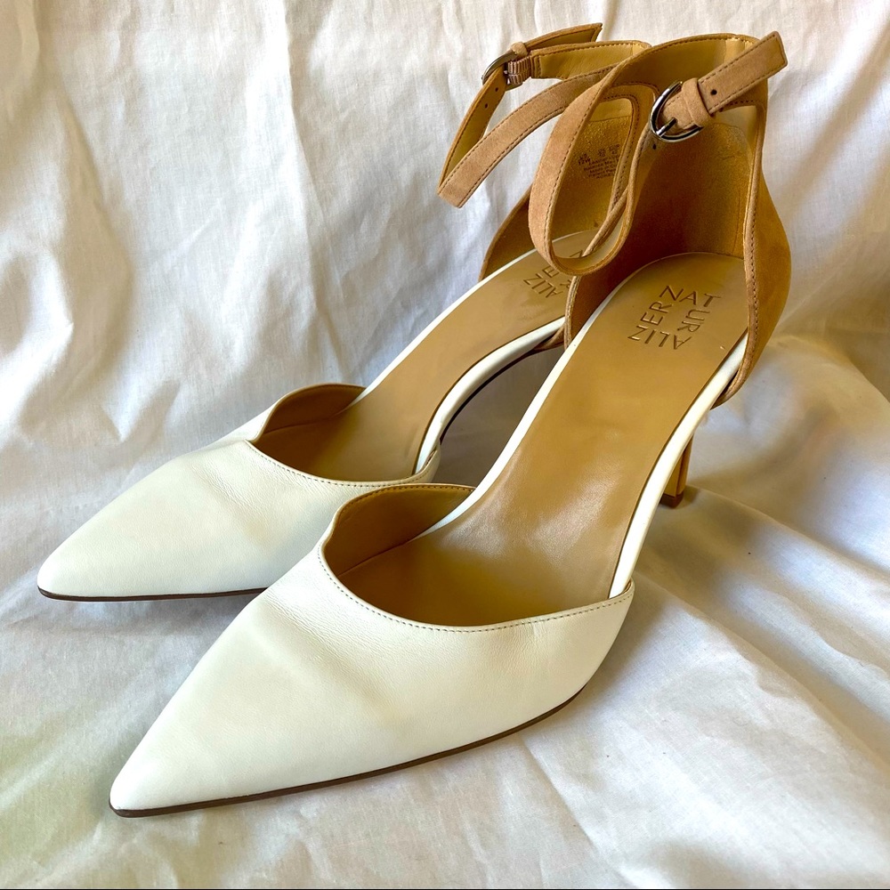 Naturalizer White/nude Aurelia Pumps, 12 WIDE